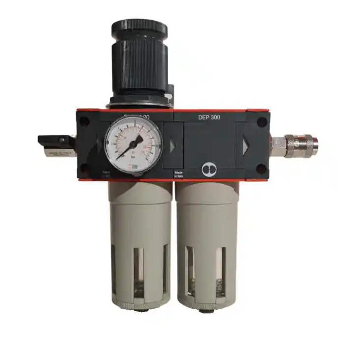 Baterie filtrare aer comprimat, MW D200, filtrare aer vopsitorie cu regulator, baterie 2 filtre, pana la 0.01 microni, debit 1100 l/min Super ofertă