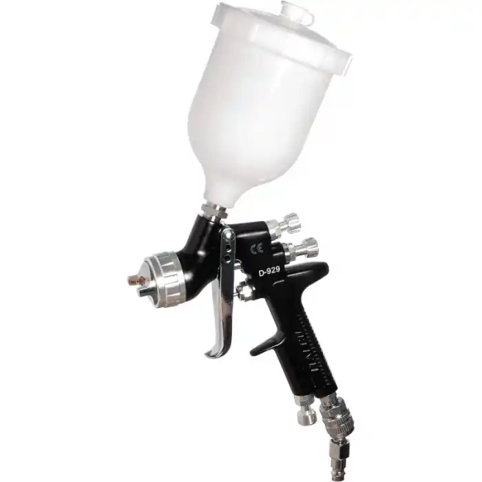 Ultima șansă Pistol de vopsit, Italco 929 LVMP, cupa plastic 600 ml, duza la alegere, consum aer incepand cu 254 l/min