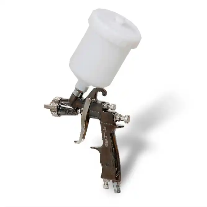 Pistol de vopsit Gloss GMP-500 HVLP, cupa plastic 600 ml, duza la alegere, consum aer incepand cu 127 l/min Ofertă de sezon