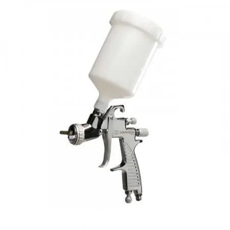Pistol de vopsit, Hamach Economic Spray Gun (ESG) HVLP, cupa plastic 600ml, duza la alegere, consum aer 185 l/min Ultima șansă