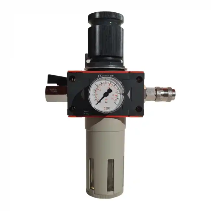 Baterie filtrare aer comprimat, MW D100, filtrare aer vopsitorie cu regulator, baterie 1 filtru, pana la 20 microni, debit 5600 l/min Preț redus