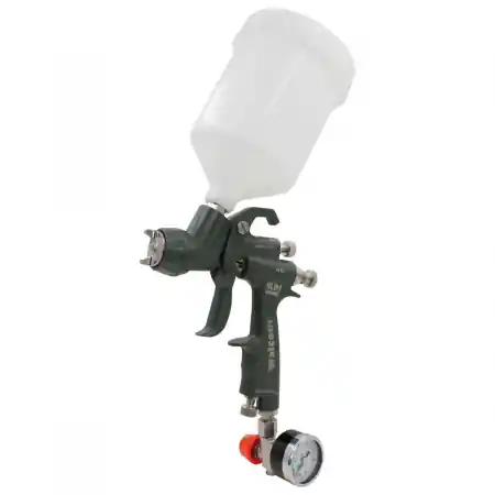 Retur gratuit Pistol de vopsit, Walcom Slim KOMBAT HTE 8030xx, cupa plastic 600 ml, duza la alegere, valiza, regulator aer, consum aer incepand cu 250 l/min