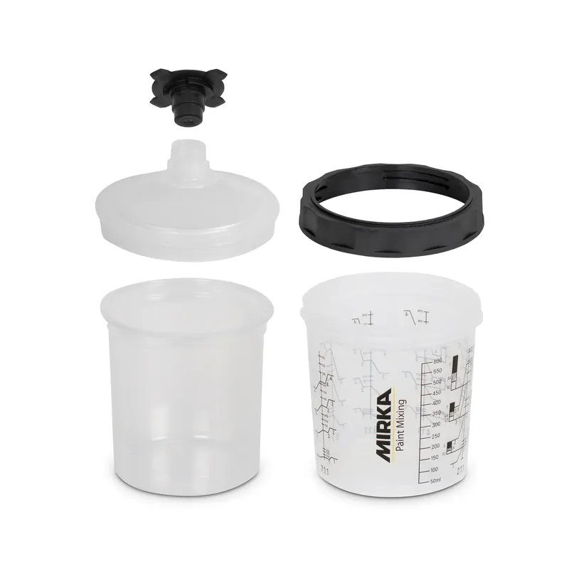 Cel mai vândut Sistem aplicat vopseaua, Mirka Filter Lid, contine 50 pungi, 50 filtre, 20 dopuri, 1 cana refolosibila
