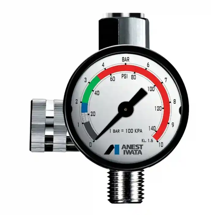 Vezi acum Regulator de presiune aer cu manometru mecanic, Anest Iwata Impact Controller 2, montare pe furtun, cupla 1/4, maxim 10 bar