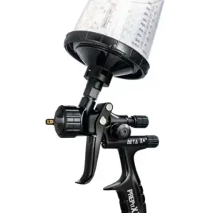 Cel mai vândut Pistol de vopsit, PrepitX BETA X Primer, cupa plastic neagra 600 ml, duza la alegere, consum aer 250 l/min