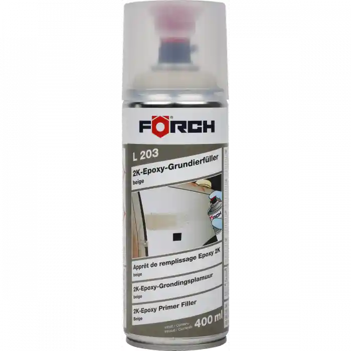 Ultima șansă Spray grund epoxidic, Forch L203, grund bej de umplere 2K, gramaj 400 ml