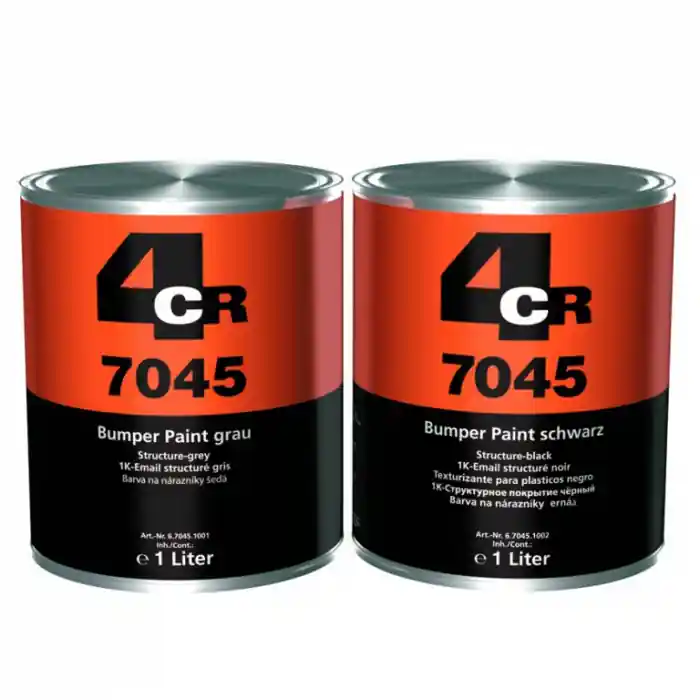Transport gratuit Vopsea structurata pentru plastic, 4CR 7045 Bumper Paint, culoare gri / negru, cantitate 1 litru
