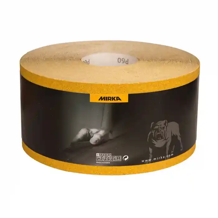 Ultima șansă Rola hartie abraziva, Mirka® Gold, prindere velcro, duritati P60 - P320, dimensiune 70 mm x 50 metri