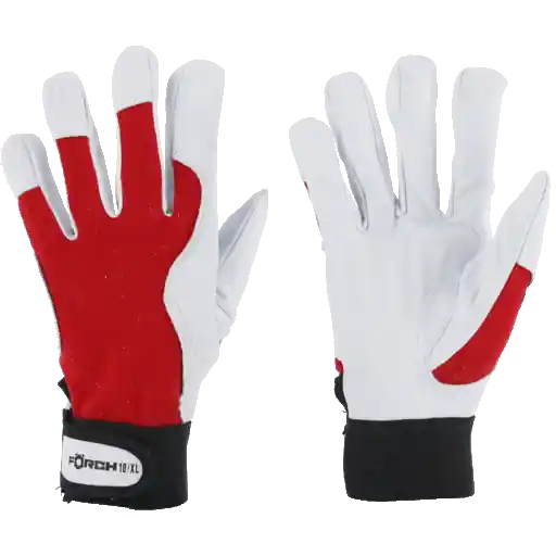 Reducere extra Manusi mecanici, Forch 5405 125, foarte rezistente, culoare alb-rosu, set 1 prereche