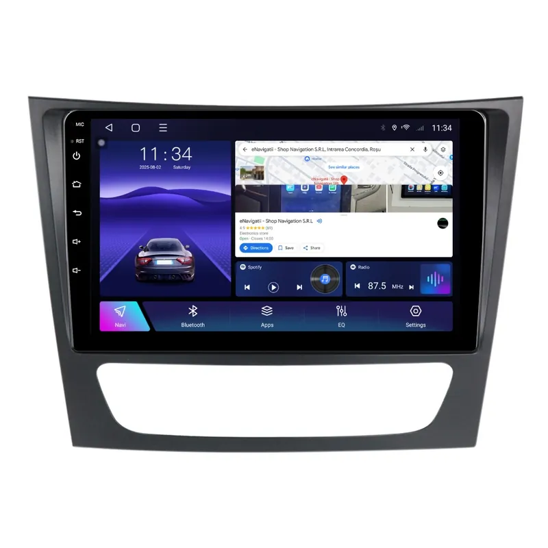 Navigatie Mercedes E-Class W211 (2002-2009) cu Android, 4GB RAM, 64GB ROM, Ecran QLED 9" Touchscreen, CarPlay Wireless, DSP Promoție