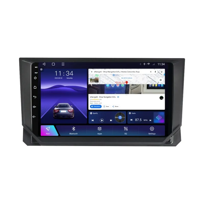 Calitate înaltă Navigatie Seat Ibiza V (2017+) cu Android, 6GB RAM, 128GB ROM, Ecran QLED 9" Touchscreen, CarPlay Wireless, DSP