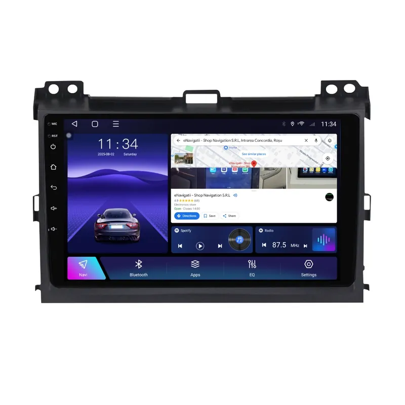 Navigatie Toyota Land Cruiser Prado J120 (2002-2010) cu Android, 6GB RAM, 128GB ROM, Ecran QLED 9" Touchscreen, CarPlay Wireless Reducere specială