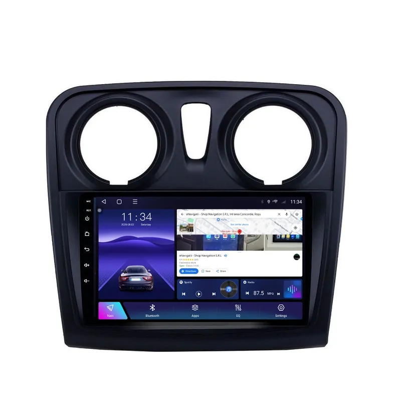 Bestseller Navigatie Dacia Sandero II (2012-2020) cu Android, 6GB RAM, 128GB ROM, Ecran QLED 9" Touchscreen, CarPlay Wireless, DSP