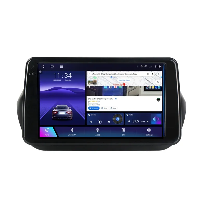 Transport gratuit Navigatie Fiat Fiorino (2007-2021) cu Android, 6GB RAM, 128GB ROM, Ecran QLED 9" Touchscreen, CarPlay Wireless, DSP