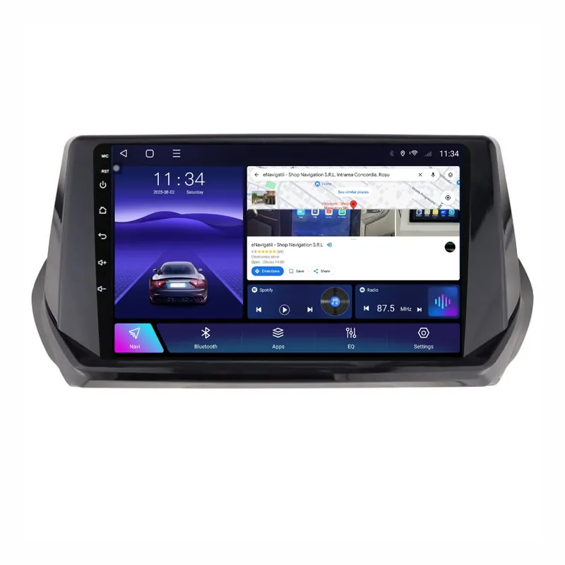 Ultima șansă Navigatie Peugeot 2008 II (2019+) cu Android, 6GB RAM, 128GB ROM, Ecran QLED 9" Touchscreen, CarPlay Wireless, DSP