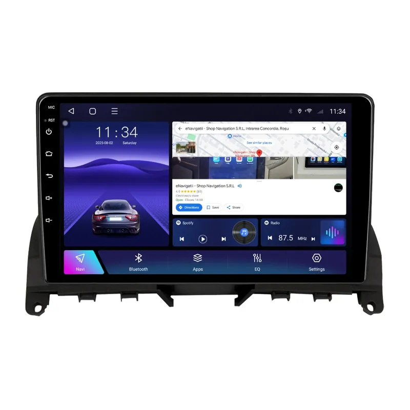 Navigatie Mercedes C-Class W204 (2007-2011) cu Android, 6GB RAM, 128GB ROM, Ecran QLED 9" Touchscreen, CarPlay Wireless, DSP Discount