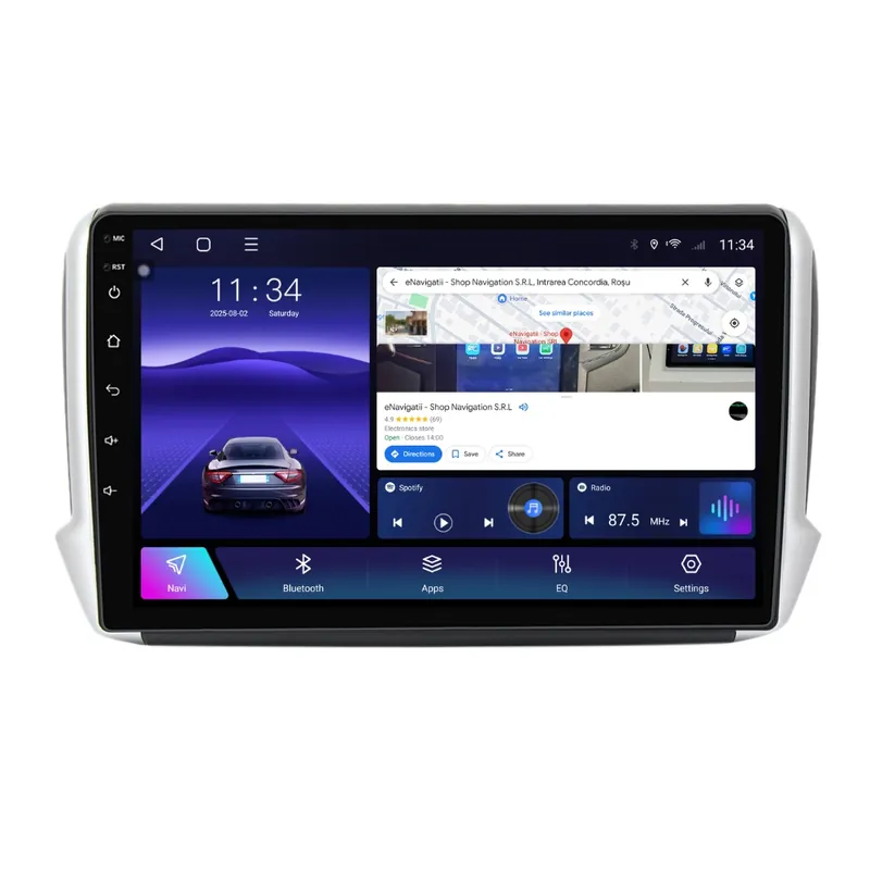 Navigatie Peugeot 2008 I (2013-2019) cu Android, 8GB RAM, 128GB ROM, Ecran QLED 10" Touchscreen, CarPlay Wireless, DSP Pro Ieftin