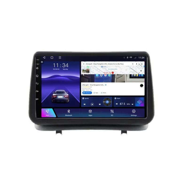 Vezi acum Navigatie Renault Clio III (2005-2012) cu Android, 8GB RAM, 128GB ROM, Ecran QLED 9" Touchscreen, CarPlay Wireless, DSP Pro