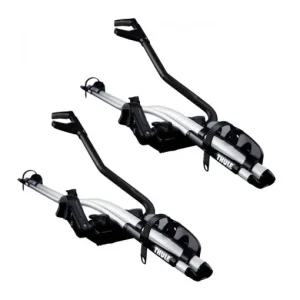 Pachet 2 buc suporturi biciclete Thule ProRide 591 Argintiu cu prindere pe bare transversale Reducere de preț