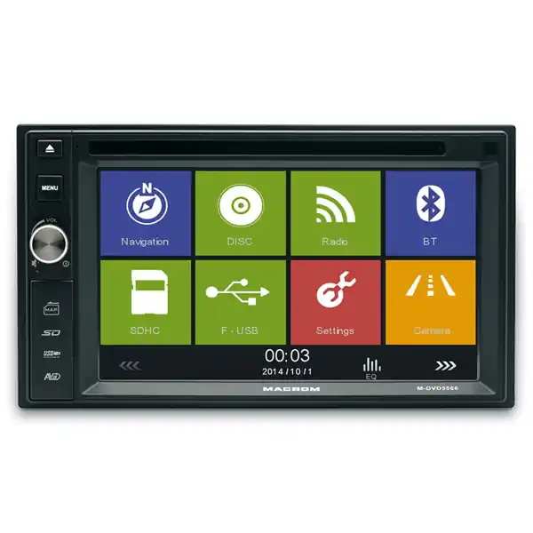 Multimedia player Macrom M-DVD5566, 2 DIN, 4x45W, DVD, CD, FM, USB, SD card, GPS, Bluetooth, ecran 6.2". Ofertă specială