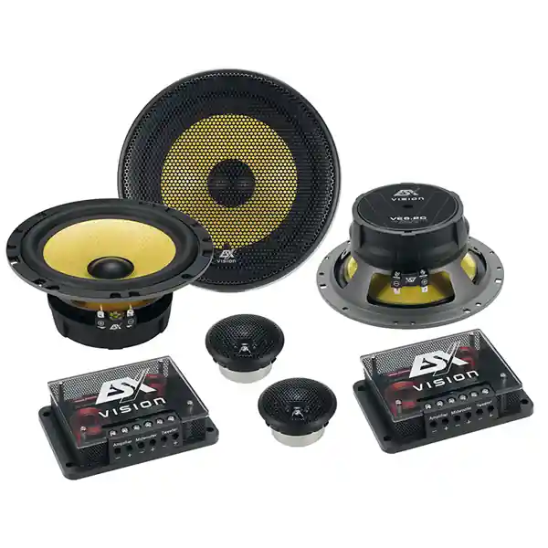 Boxe auto componente ESX Vision VE6.2C, 125W RMS, 16.5 cm, 2 cai, set 2 difuzoare Lichidare de stoc