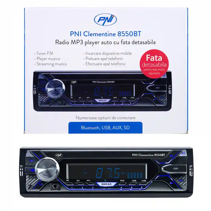 Player auto PNI Clementine 8550BT, 4x45W, FM, USB, Aux, Bluetooth Ofertă de sezon
