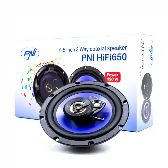 Boxe auto coaxiale PNI HiFi650, 120W, 16.5 cm, 3 cai, grila inclusa set 2 buc Retur gratuit